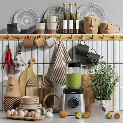 现代厨房用品组合 调味品